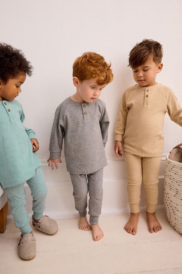 Neutral/Blue/Grey Snuggle Pyjamas 3 Pack (9mths-8yrs)