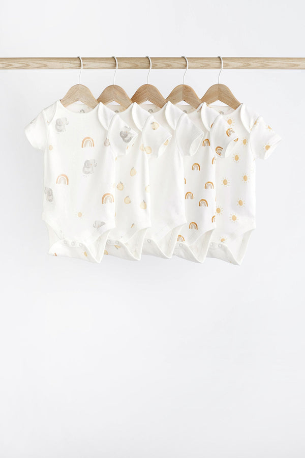 White Character Baby 100% Cotton Bodies 5 Pack