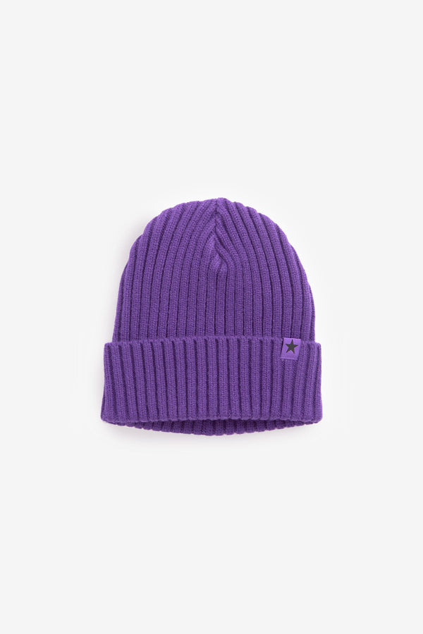 Purple Rib Beanie Hat (1-16yrs)