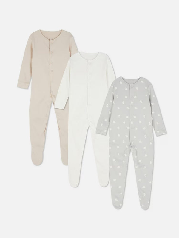 Primark Sheep 3 Pack sleepsuits