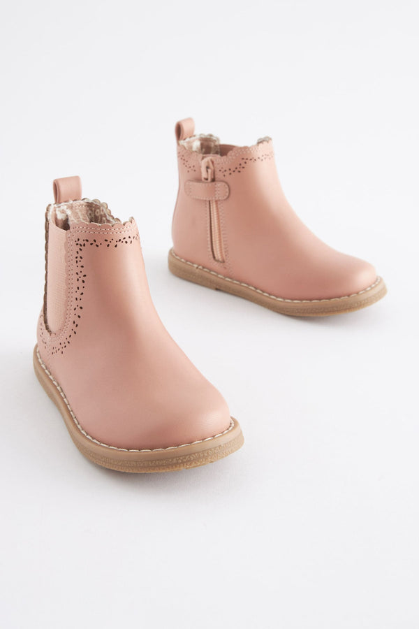 Pink Wide Fit (G) Chelsea Boots