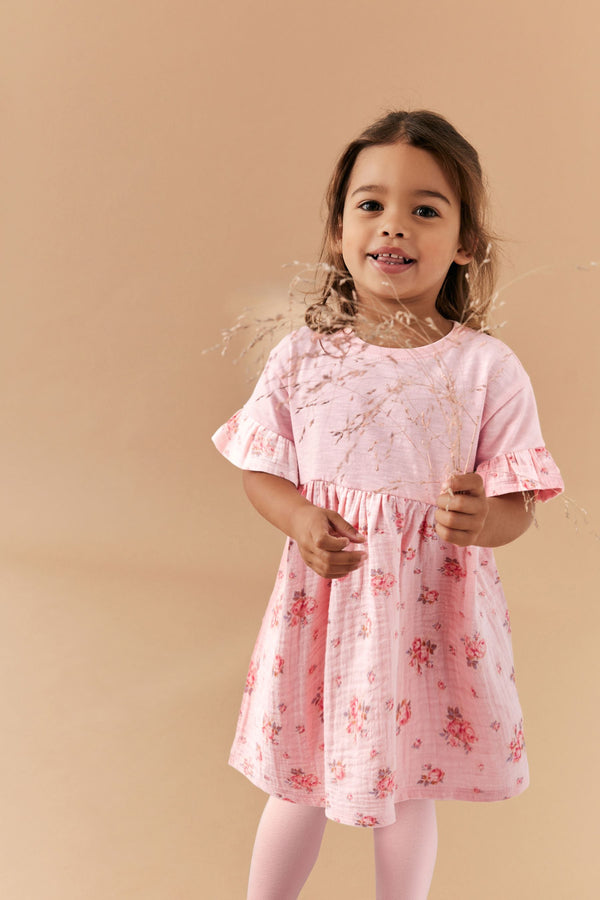 Pink Relaxed Day Dress and Leggings Set (3mths-7yrs)