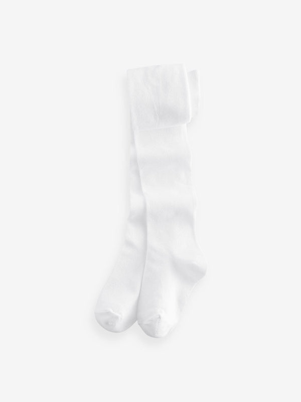 White Cotton Rich School Tights