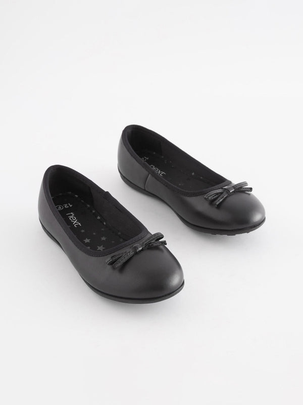 Black Matt Standard Fit (F) School Leather Ballet Shoes