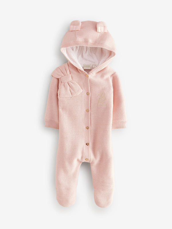 Baker by Ted Baker Pink Knitted Fleece Pramsuit