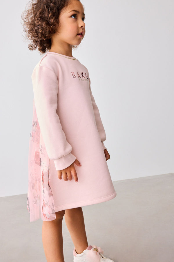 Baker by Ted Baker Pink Tulle Back Sweater Dress