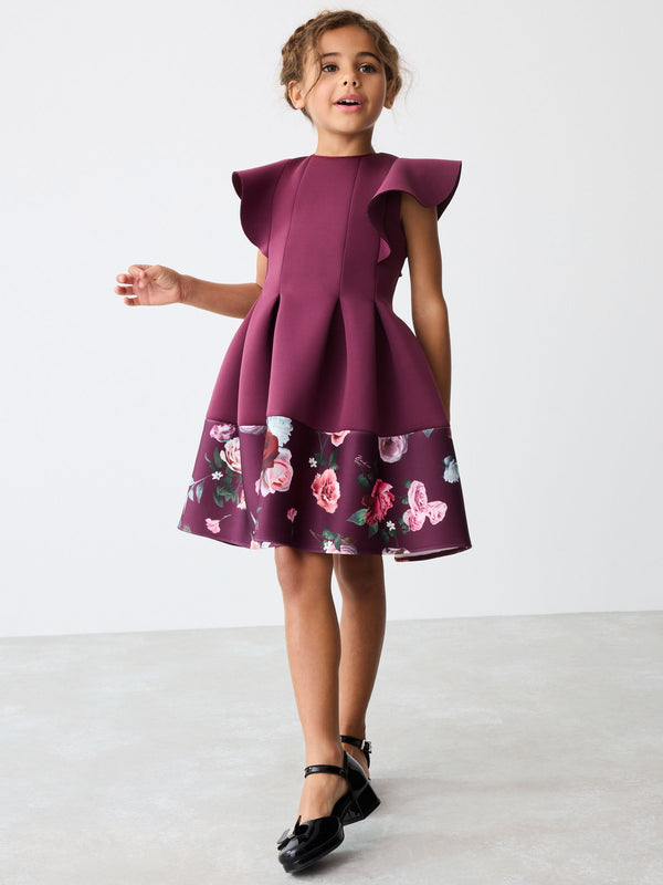 Baker by Ted Baker Plum Purple Floral Print Scuba Dress