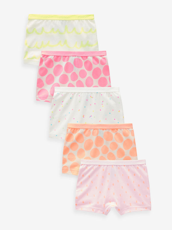 Pink/Orange Short Briefs 5 Pack (2-16yrs)