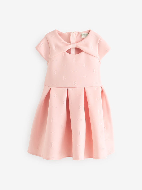 Baker by Ted Baker Pink Cutout Bow Embossed Scuba Dress