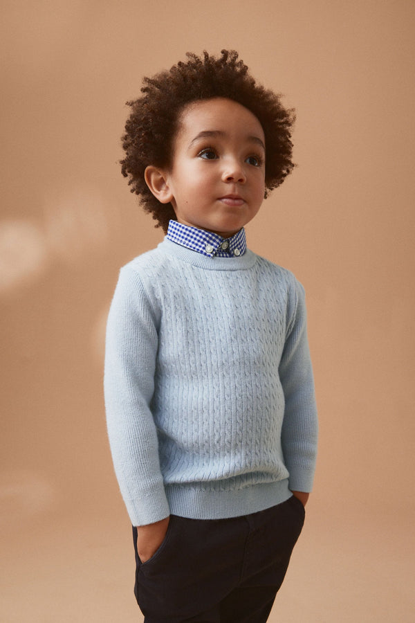 Blue Plain Mockshirt Jumper (3mths-7yrs)