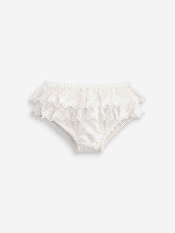 White Lace Frill Baby 100% Cotton Knickers (0mths-2yrs)