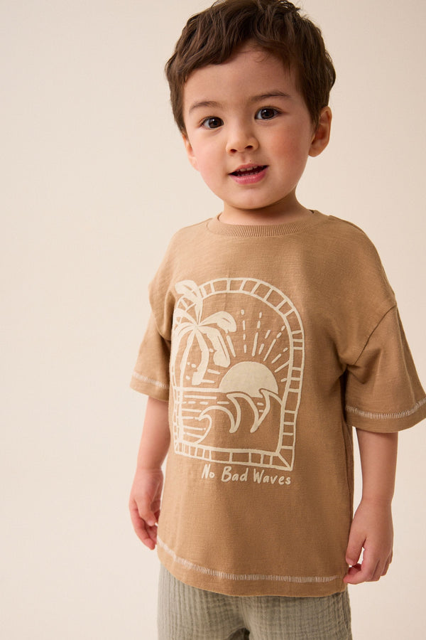 Tan Brown Short Sleeve Character T-Shirt (3mths-7yrs)