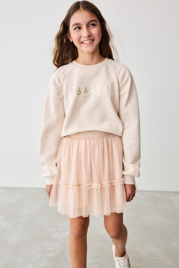 Baker by Ted Baker Sweat Top and Tulle Mesh Skirt Set