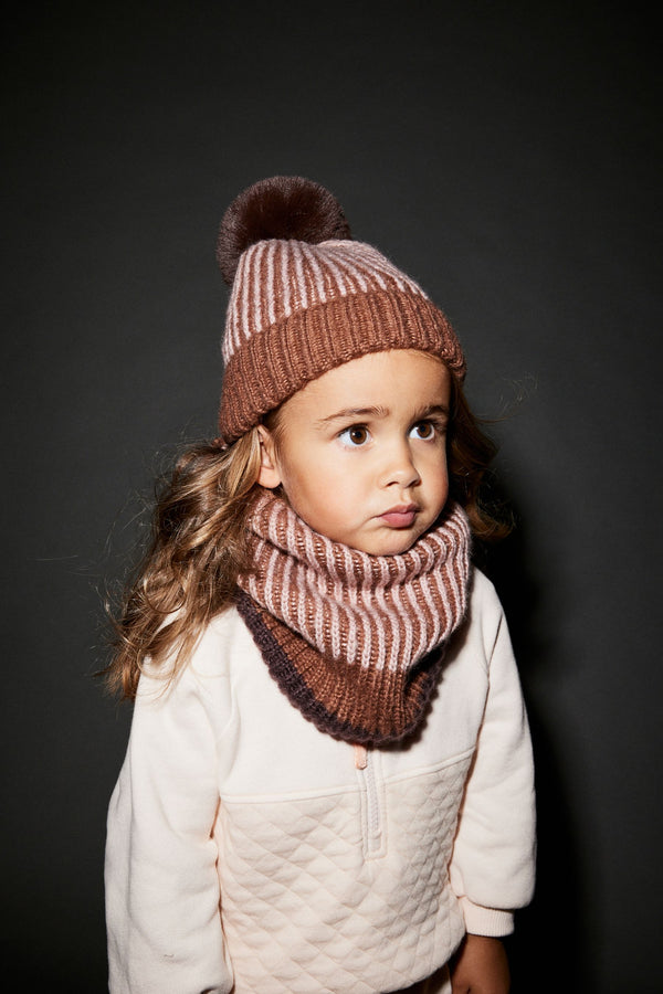 Neutral Colourblock Hat & Scarf Set (1-16yrs) (1-13yrs)