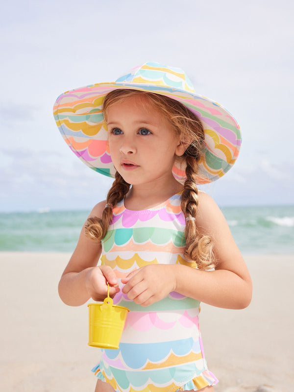 Multi Scallop Rainbow Swim Hat (3mths-10yrs)