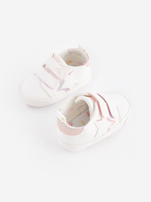 White Rainbow Two Strap Baby Trainers (0-24mths)