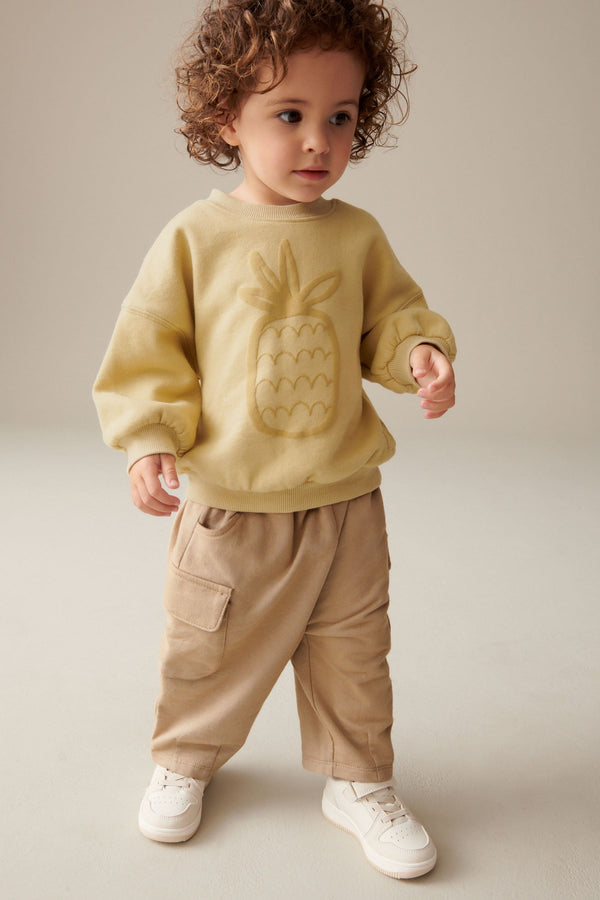 Yellow Crew Sweatshirt & Cargo Joggers Set (3mths-7yrs)