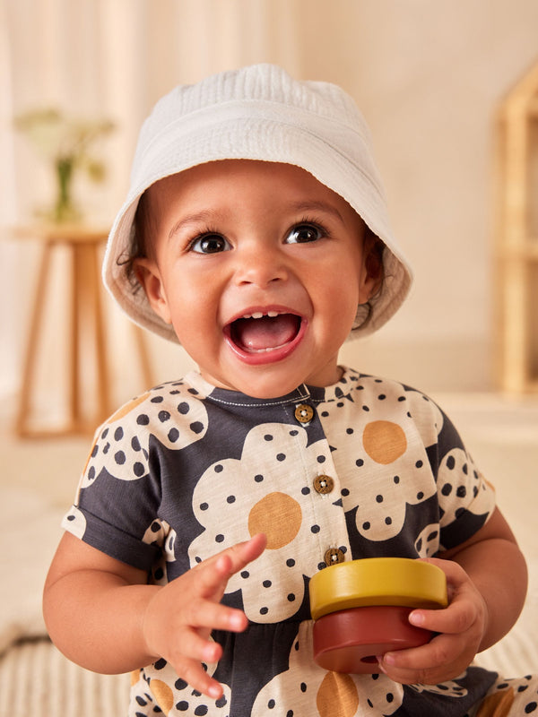 White Bucket Baby Hat