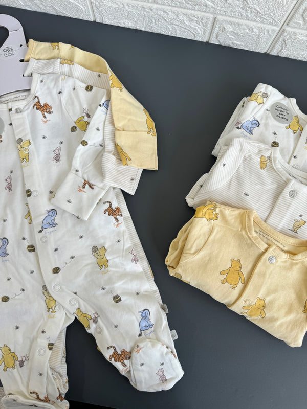 George Disney Winnie the Pooh 3 pack sleepsuits