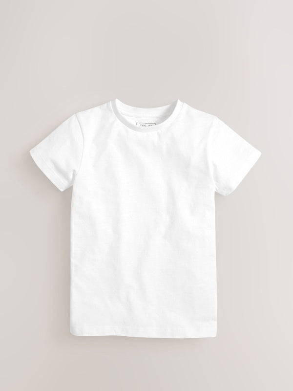 White Short Sleeve T-Shirts 5 Pack (3-16yrs)
