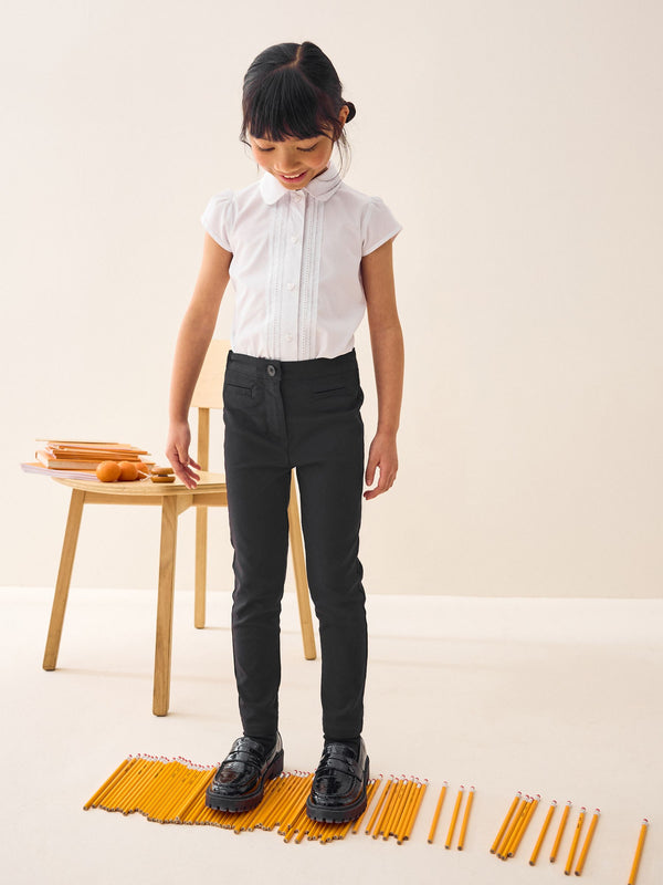 Black Regular Length School Skinny Stretch Trousers (3-18yrs)
