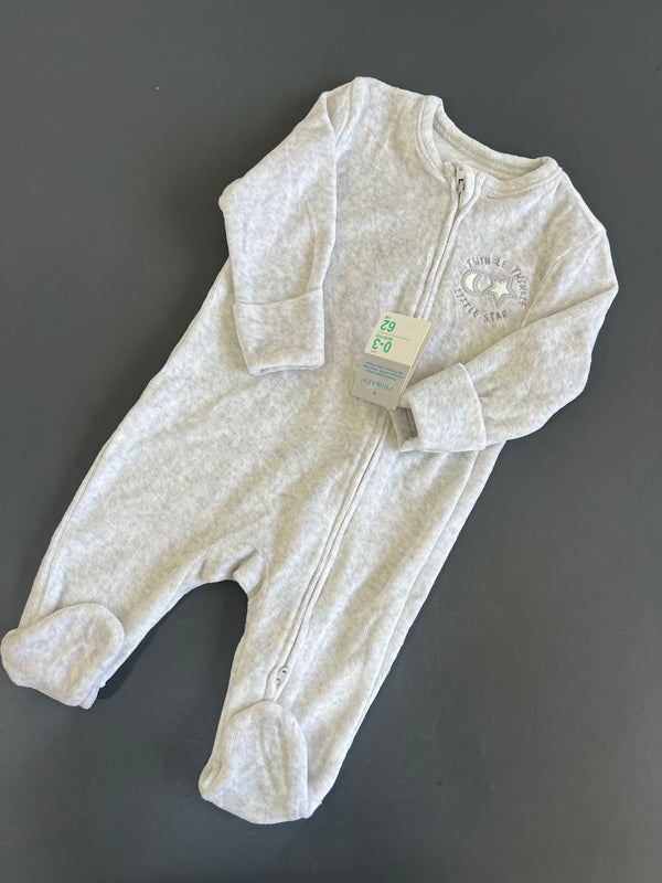 Sleepsuit grey velour