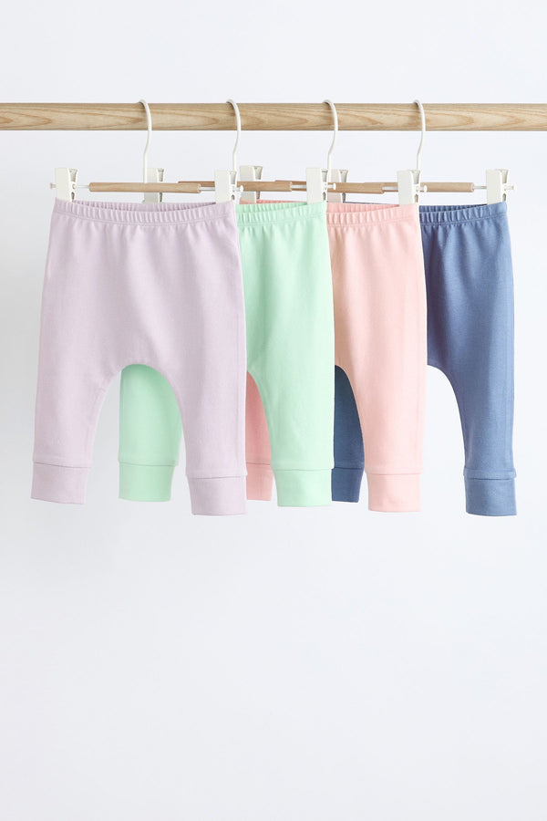 Multi Pastel Plain Baby Leggings 4 Pack