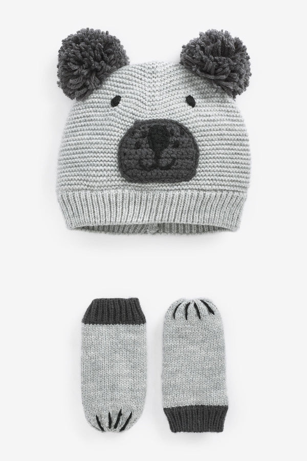 Bear Hat & Mittens Set(immediate)