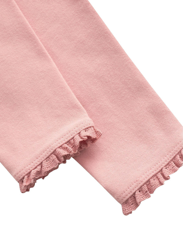 Pale Pink Lace Trim Leggings (3mths-7yrs)