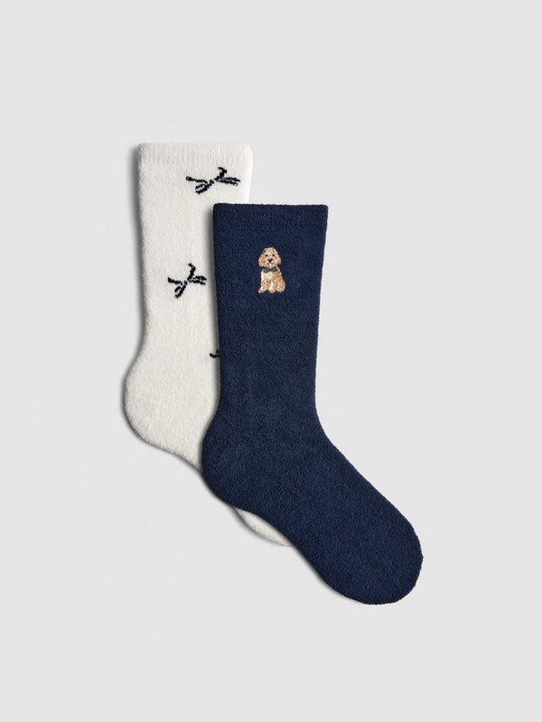 Primark 2pk Cosy Quarter Crew Dog Socks