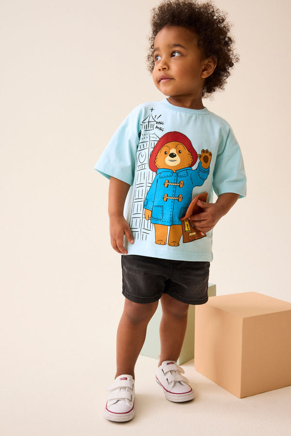 Blue 100% Cotton Paddington Bear Short Sleeve T-Shirt (3mths-8yrs)