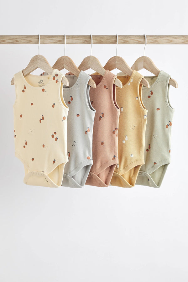 Pastel Fruit Print 5 Pack Baby Bodies