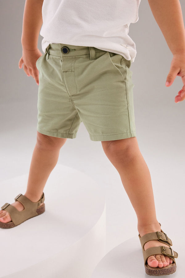 Sage Green 100% Cotton Chinos Shorts (3mths-7yrs)