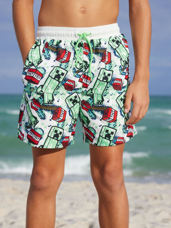 Minecraft Green Swim Shorts (3-16yrs)
