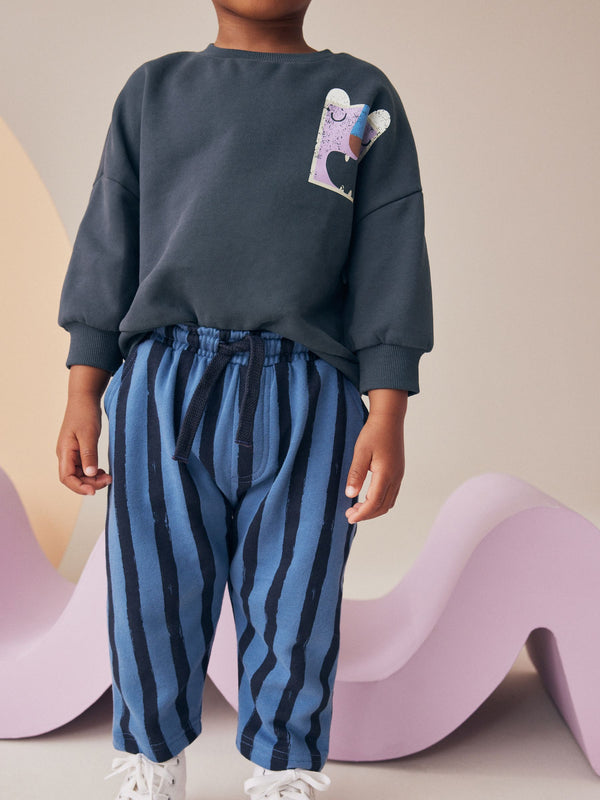Navy Crew Neck 100% Cotton Sweatshirt (3mths-7yrs)