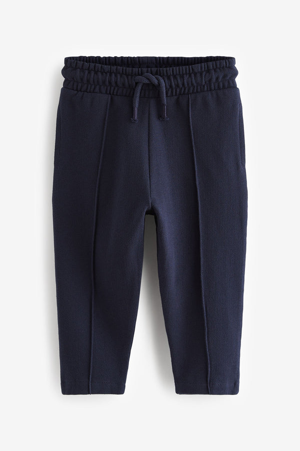 Navy Blue Pintuck 100% Cotton Joggers (3mths-7yrs)