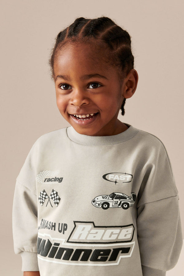 Stone Cement Motorsport Crew Neck Sweatshirt (3mths-7yrs)