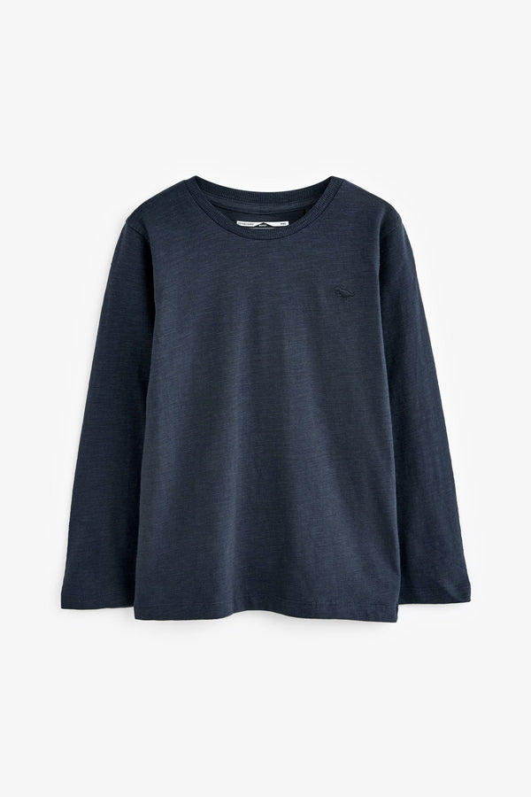 Navy Long Sleeve Plain T-Shirt (3mths-7yrs)