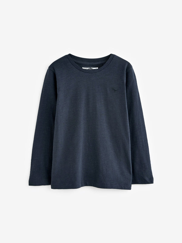 Navy Long Sleeve Plain T-Shirt (3mths-7yrs)