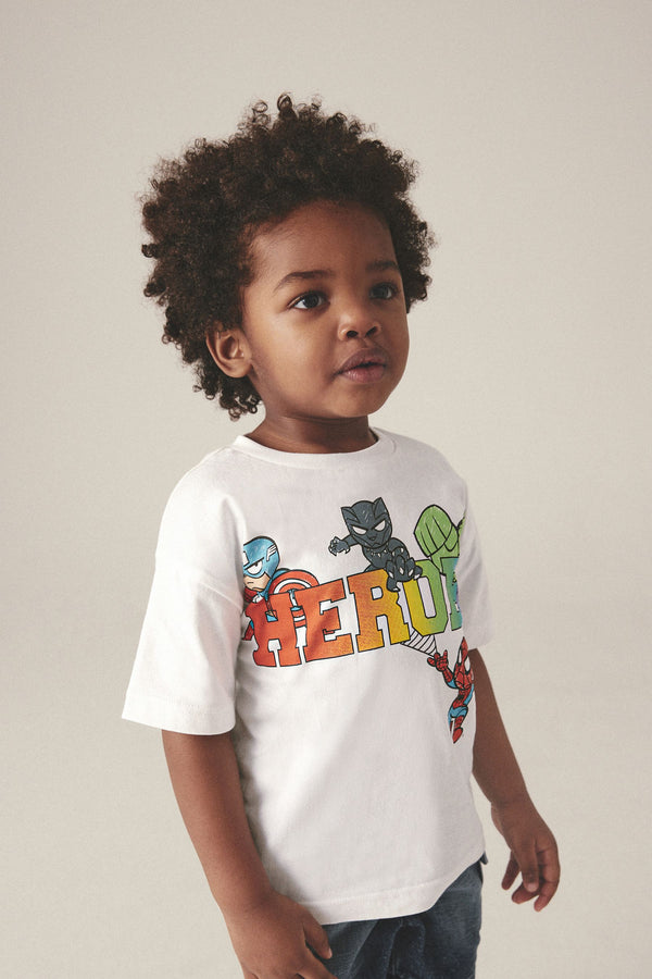 White Marvel Short Sleeve T-Shirt (9mths-8yrs)