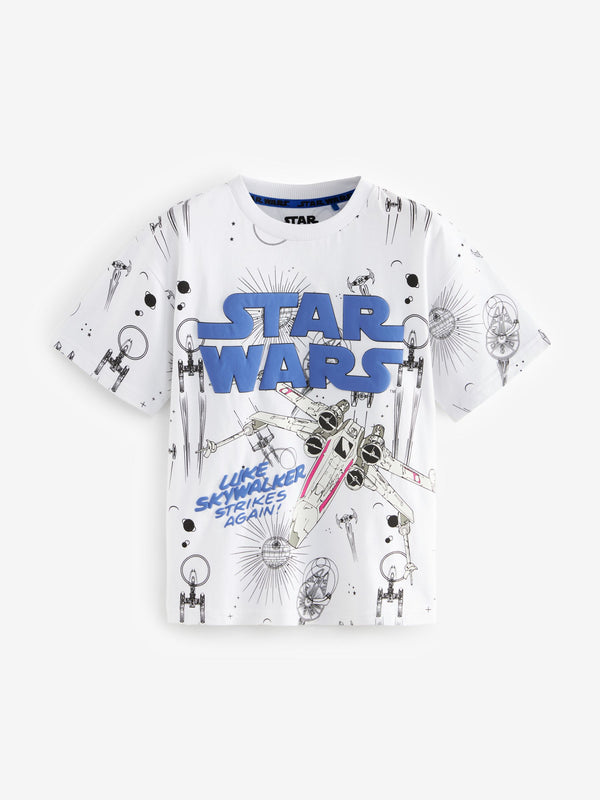 White Ground Licensed Star Wars 100% Cotton T-Shirt (3-16yrs)
