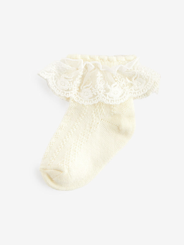 Cream Occasion Lace Socks 1 Pack (0mths-2yrs)