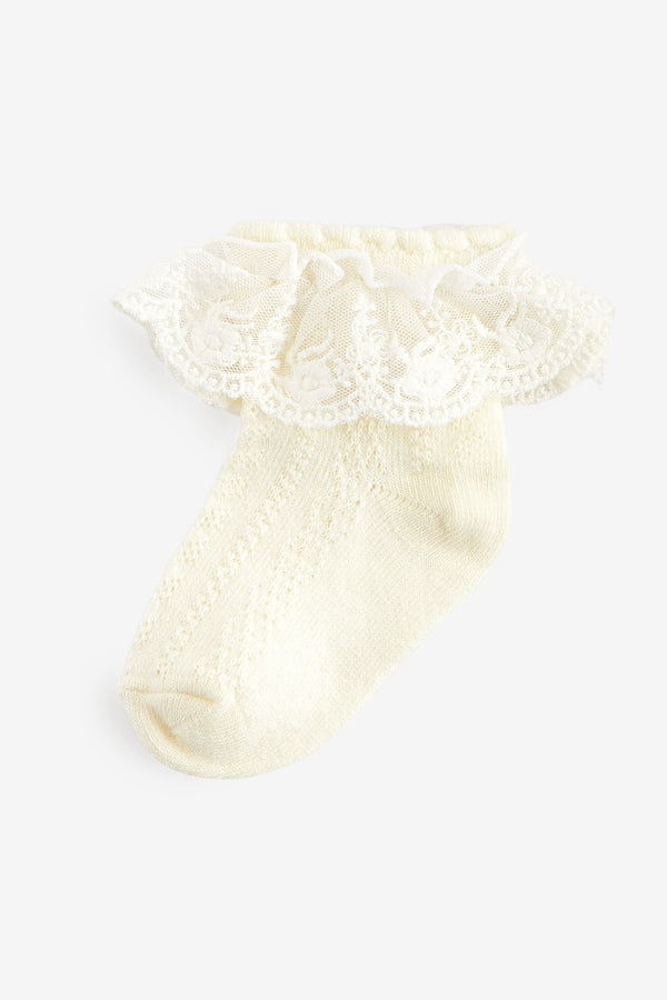 Cream Occasion Lace Socks 1 Pack (0mths-2yrs)