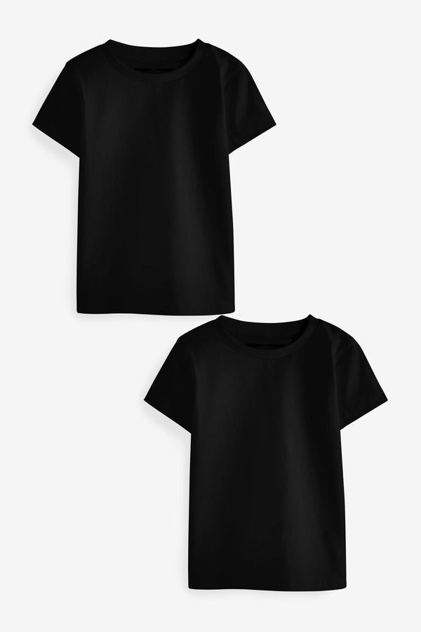 Black 100% Cotton Short Sleeve T-Shirts (3mths-7yrs)