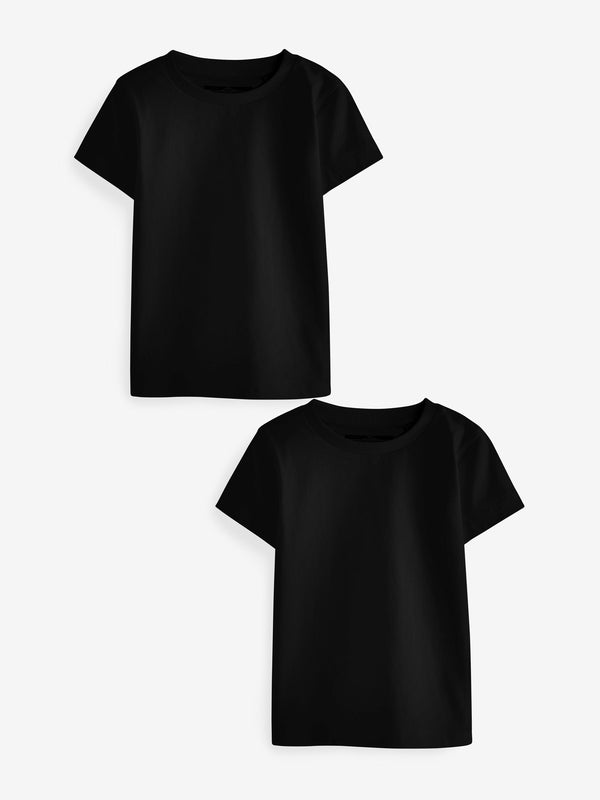 Black 2 Pack Short Sleeve T-Shirts (3mths-7yrs)