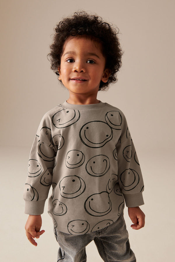 Neutral All Over Print Long Sleeve T-Shirt (3mths-7yrs)