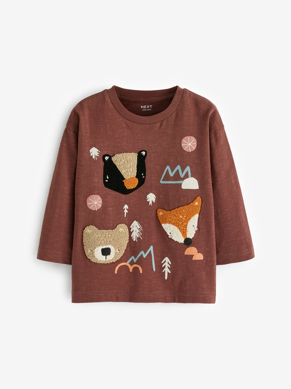 Brown Woodland Long Sleeve Character T-Shirt (3mths-7yrs)