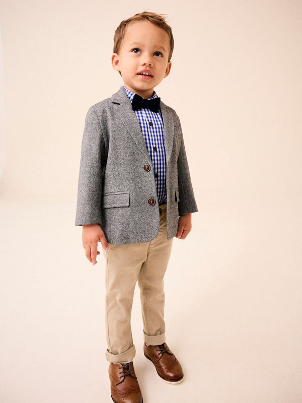 Grey Heritage Blazer, Shirt, Trousers & Bow Tie Set (3mths-9yrs)