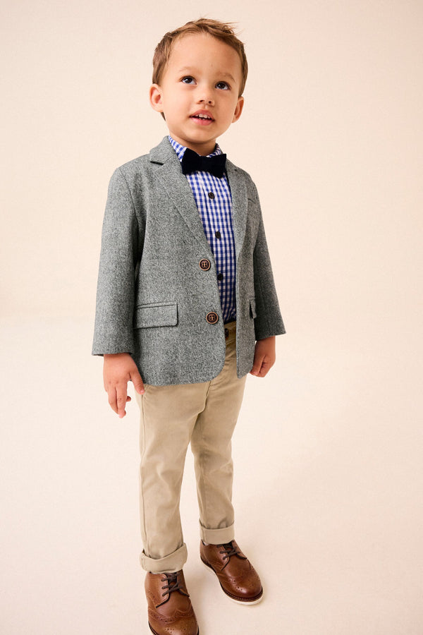 Grey Heritage Blazer, Shirt, Trousers & Bow Tie Set (3mths-9yrs)