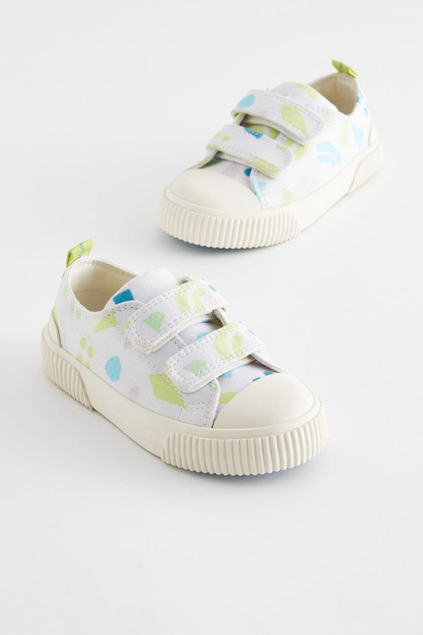 Neutral Fluro Print Touch Fastening Bumptoe Shoes